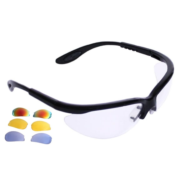 Python RG Multi Lense Racquetball/Squash/Pickleball Eye Protection w/free case (Eyewear, Goggle, Eyeguard) - BLACK