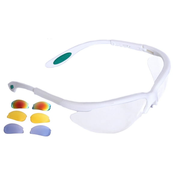 Python White Anti-Fog Racquetball,/Squash/Pickleball Sport Goggles