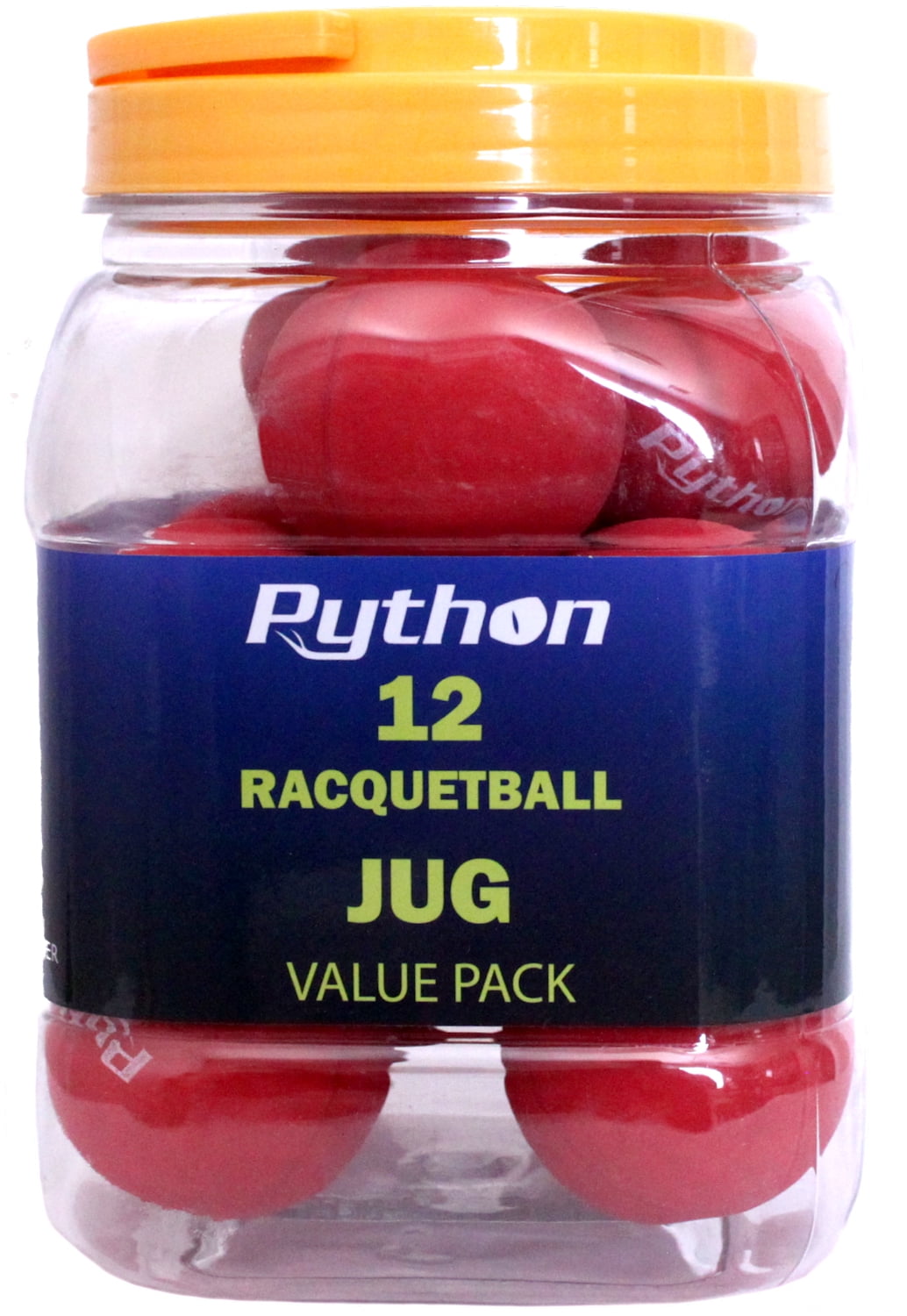 Python Red Racquetballs, Value Pack, 12 Balls per Jug, Durable Bounce ...