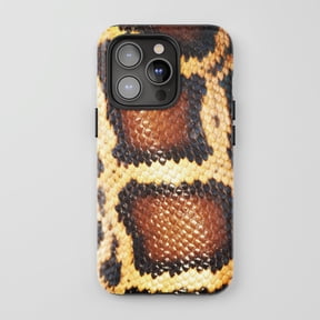 Python Skin For iPhone 14 Pro Protective Phone Case Exotic Animal Print Brown Amber Yellow