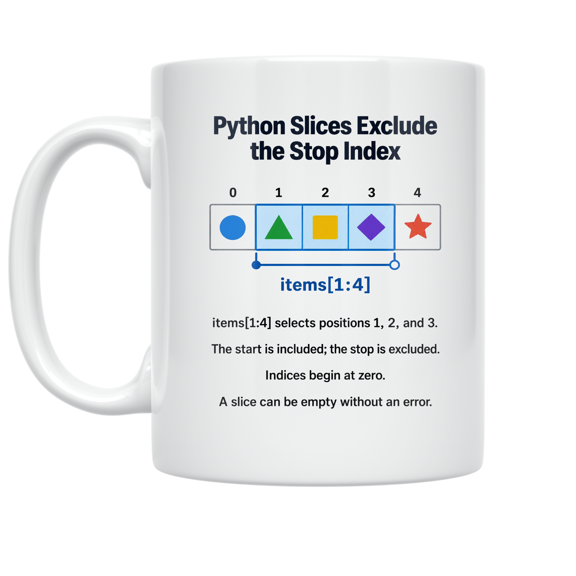 Python Slices Exclude the Stop Index - Programming Enthusiast - 11 oz Ceramic Coffee Mug