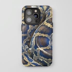 Python Snake Skin For iPhone Protective Phone Case Realistic Nature Blue Brown