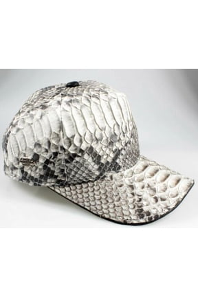 Python Snakeskin Cap Natural Genuine Adjustable Closure Handmade In The USA