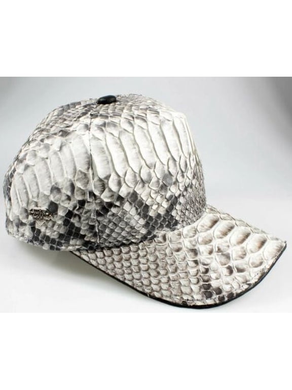 Python Snakeskin Cap Natural Genuine Adjustable Closure Handmade In The USA