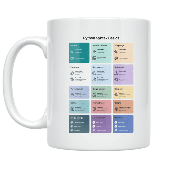 Python Syntax Basics Educational Design - Coding Enthusiast - 11 oz Ceramic Coffee Mug