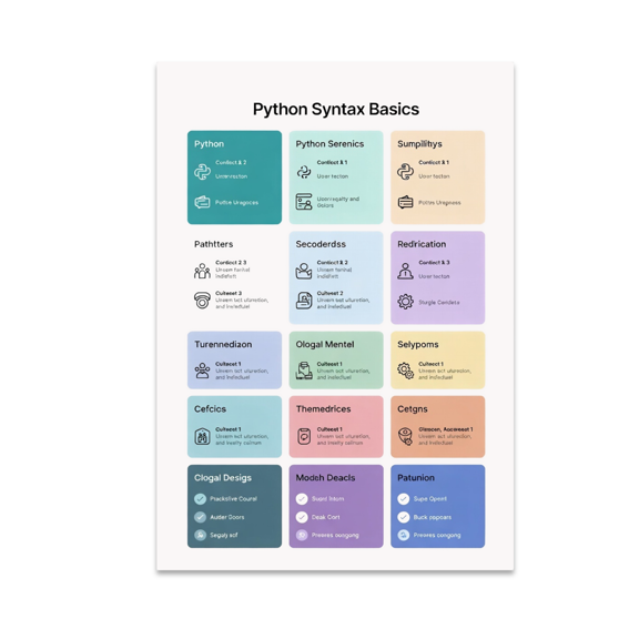 Python Syntax Basics Wall Decor - Coding Enthusiast - 13x19 Poster Print