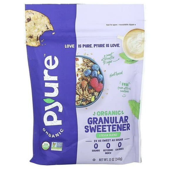 Pyure, Organic Granular Sweetener, Stevia Blend, 12 oz (340 g) Pack of 3