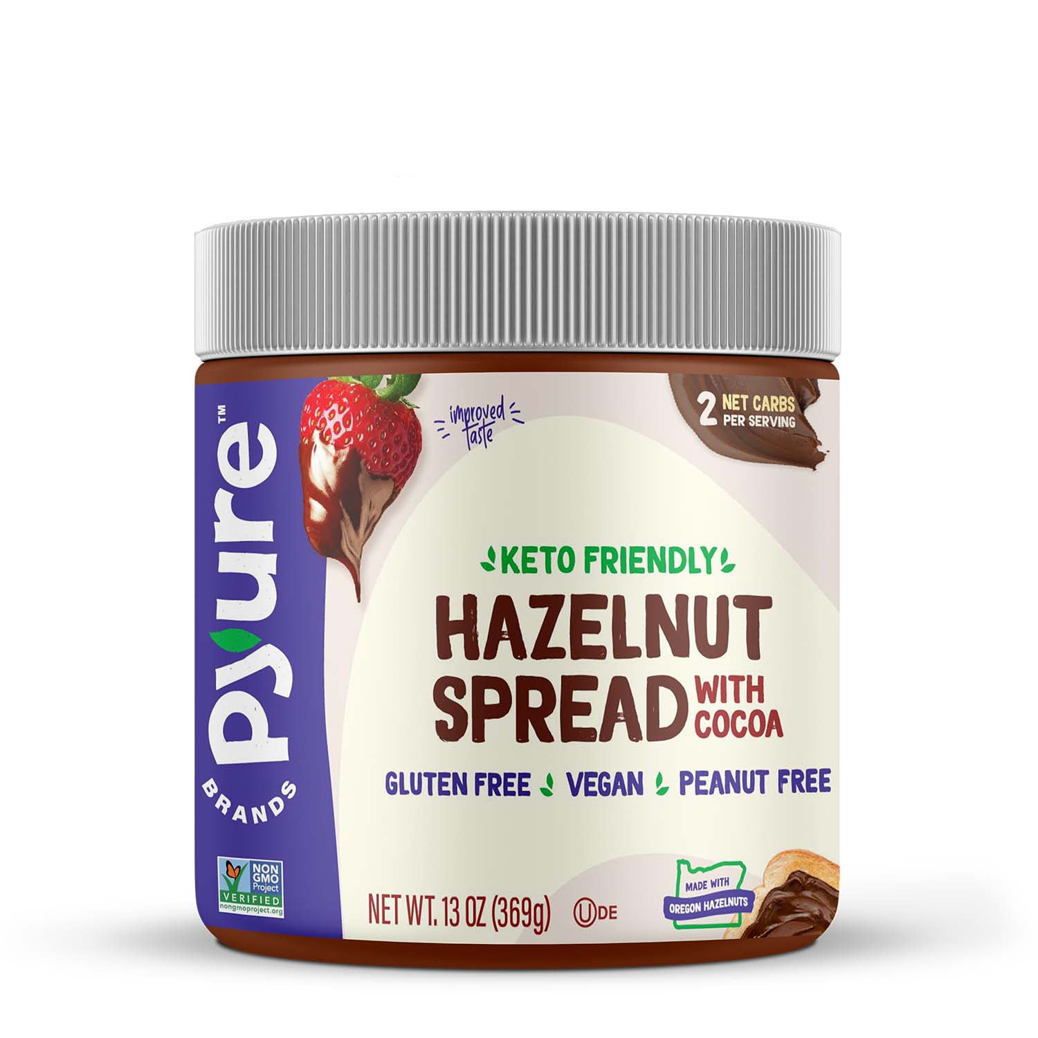 Pyure Organic Hazelnut Spread with Cocoa, 13oz