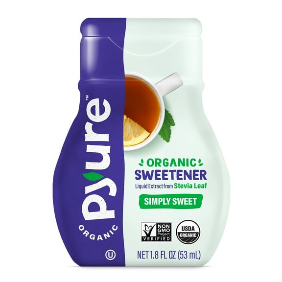 Pyure Organic Liquid Stevia Extract Sweetener, Simply Sweet, Sugar Substitute, 200 Servings Per Container, 1.8 Fluid Ounce Pack Of 6