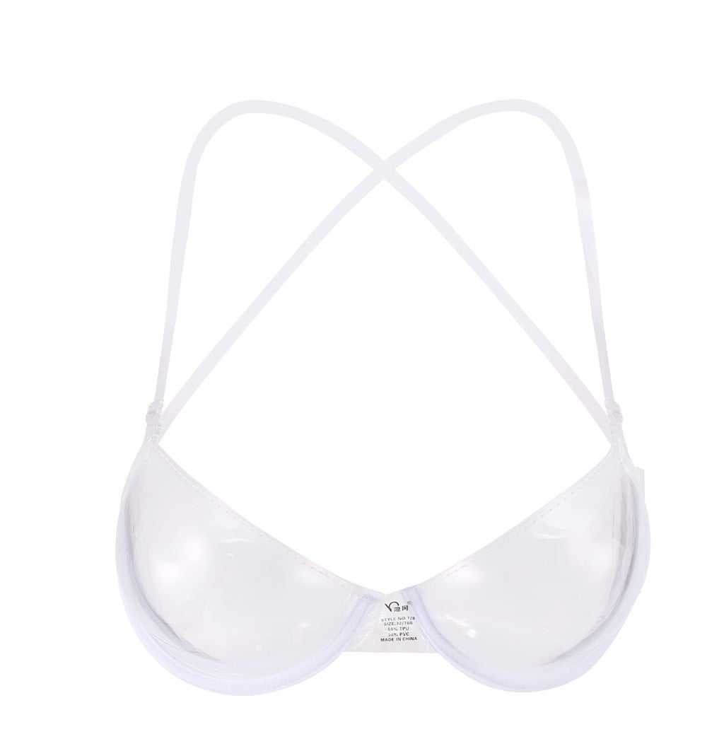 Pzocapte BodysuIt Curvy Lingerie for Women Strap Clear Bra Transparent