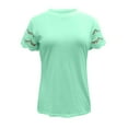 thumbnail image 1 of Pzocapte Children's Place Girls Clothes Kids Clothes Girls Kids Toddler Baby Girls Spring Summer Lace Solid Short Sleeve Loose Casual Tee Shirt Cute Shirts for Girls 10-12 Gifts for Two Year Old, 1 of 4