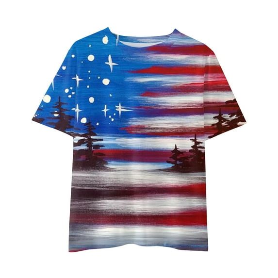 Pzocapte Girls Clothes Size 7 Gift for 7 Year Old Girl Kid Toddler Shirts 4Th of July 3D Graphic Printed Tees Boys Girls Novelty Fashion Short Sleeve T Shirts Unisex Casual Tops Girls Summer Clothes