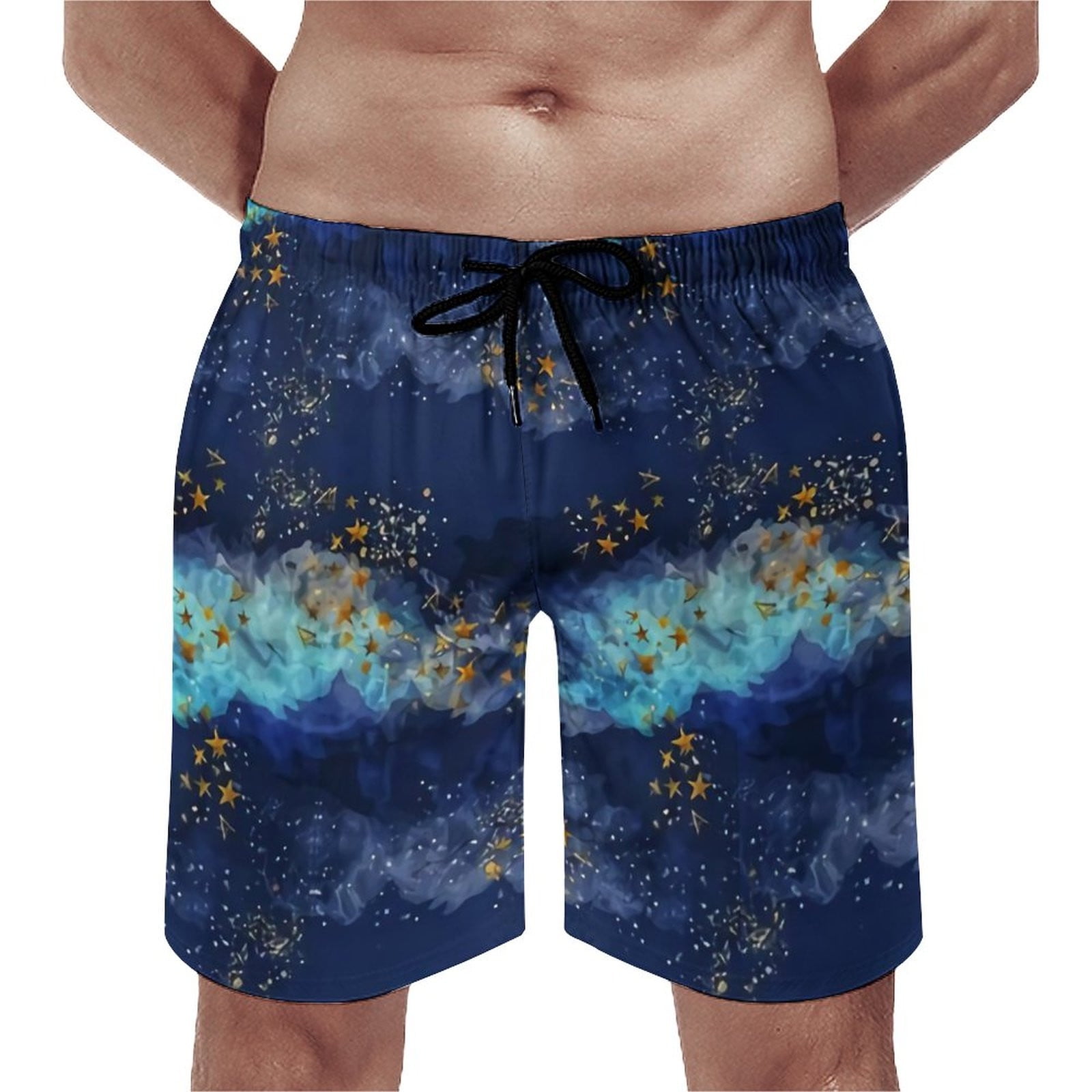 Pzocapte Indep Men's Board Shorts Swimwear Dissolvable Swim Trunks No