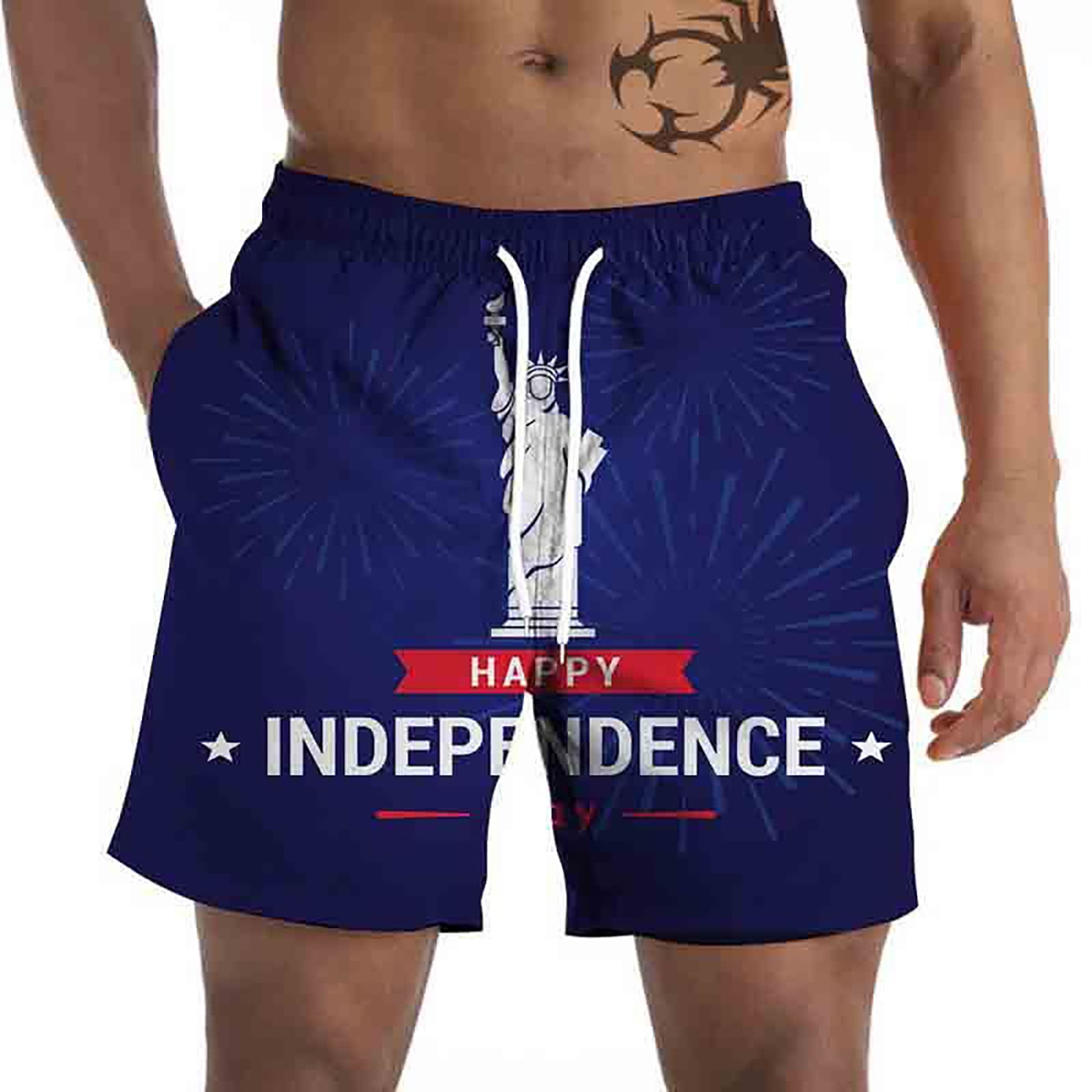Pzocapte Independent Day Swimming Trunks Board Mens Swimsuit Trunks 7