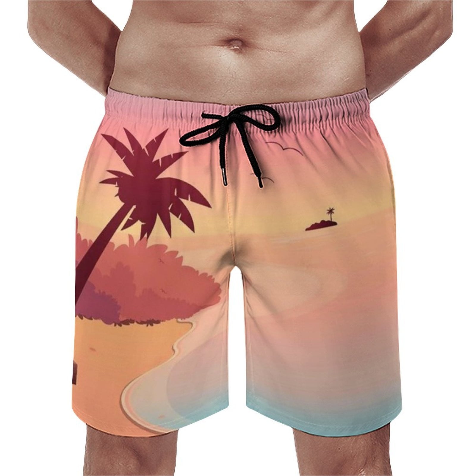 Pzocapte Indpendece Day Mens Board Shorts for Swimming Clothing Mens