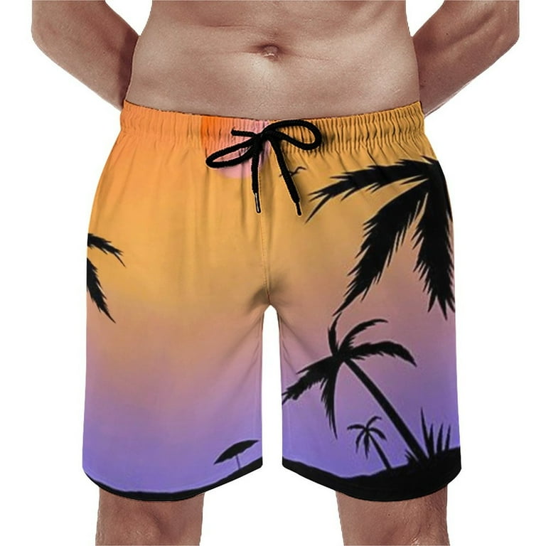 Pzocapte July Fourth Mens Board Shorts for Swimming Bottoms Men s Bathing Suit Solid Color No Mesh Lining Board Shorts Pull on Drawstring Spandex Mens Swimming Trunks Long Suitable for Beach Walmart.c...