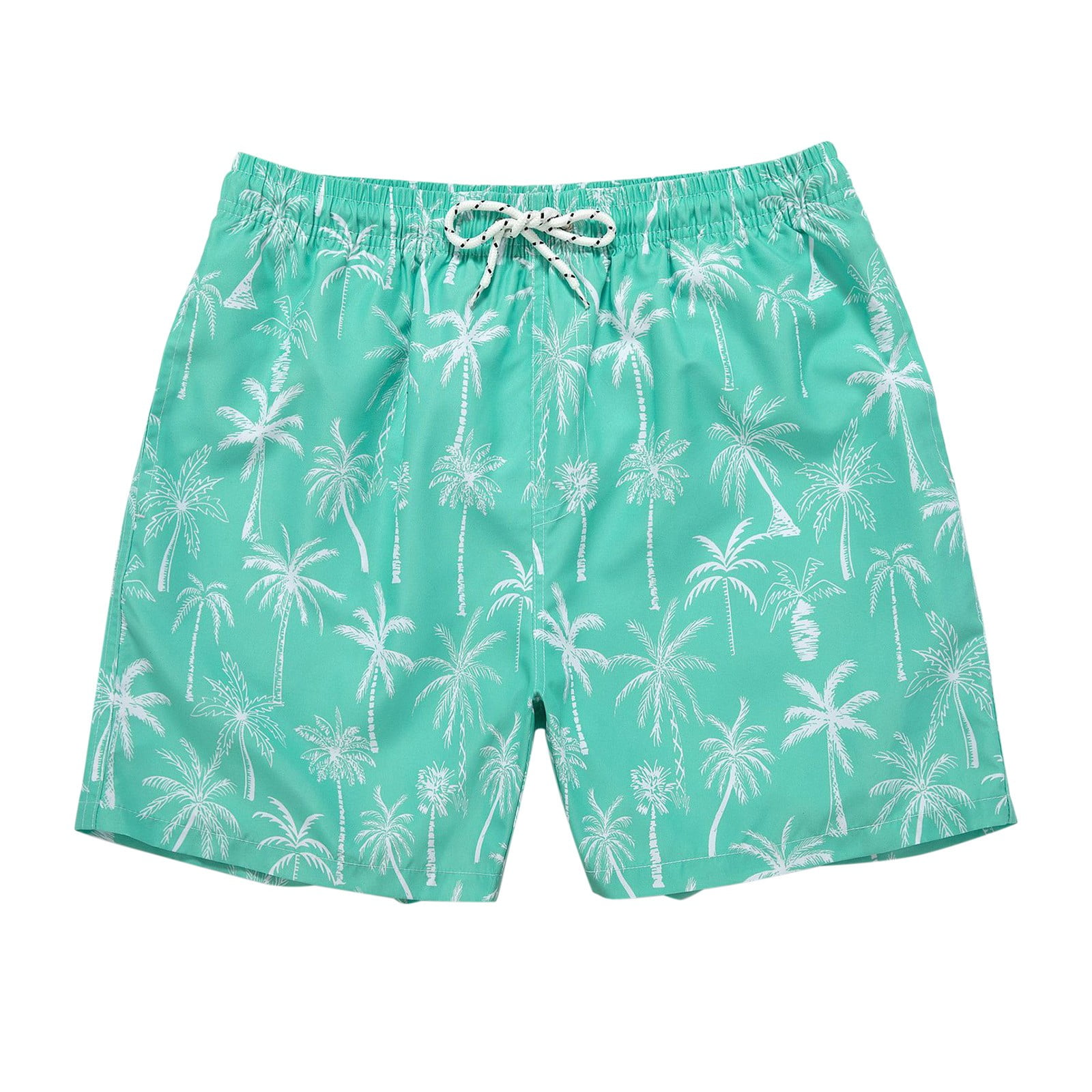 Pzocapte Men's Coconut Tree Loose Split Shorts with Triangle Mesh Quick ...