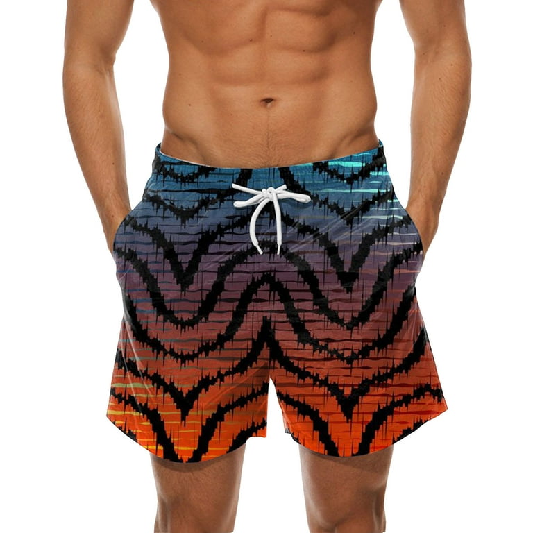 Pzocapte Mens Fashion Swim Trunks Mens Short 80S 90S Vintage 5.5 Swim Trunks Swimsuits Board Shorts Compression Liner 2 in 1 Beach Swimwear Men s Board Shorts Board Shorts Men Casual Fashion Short
