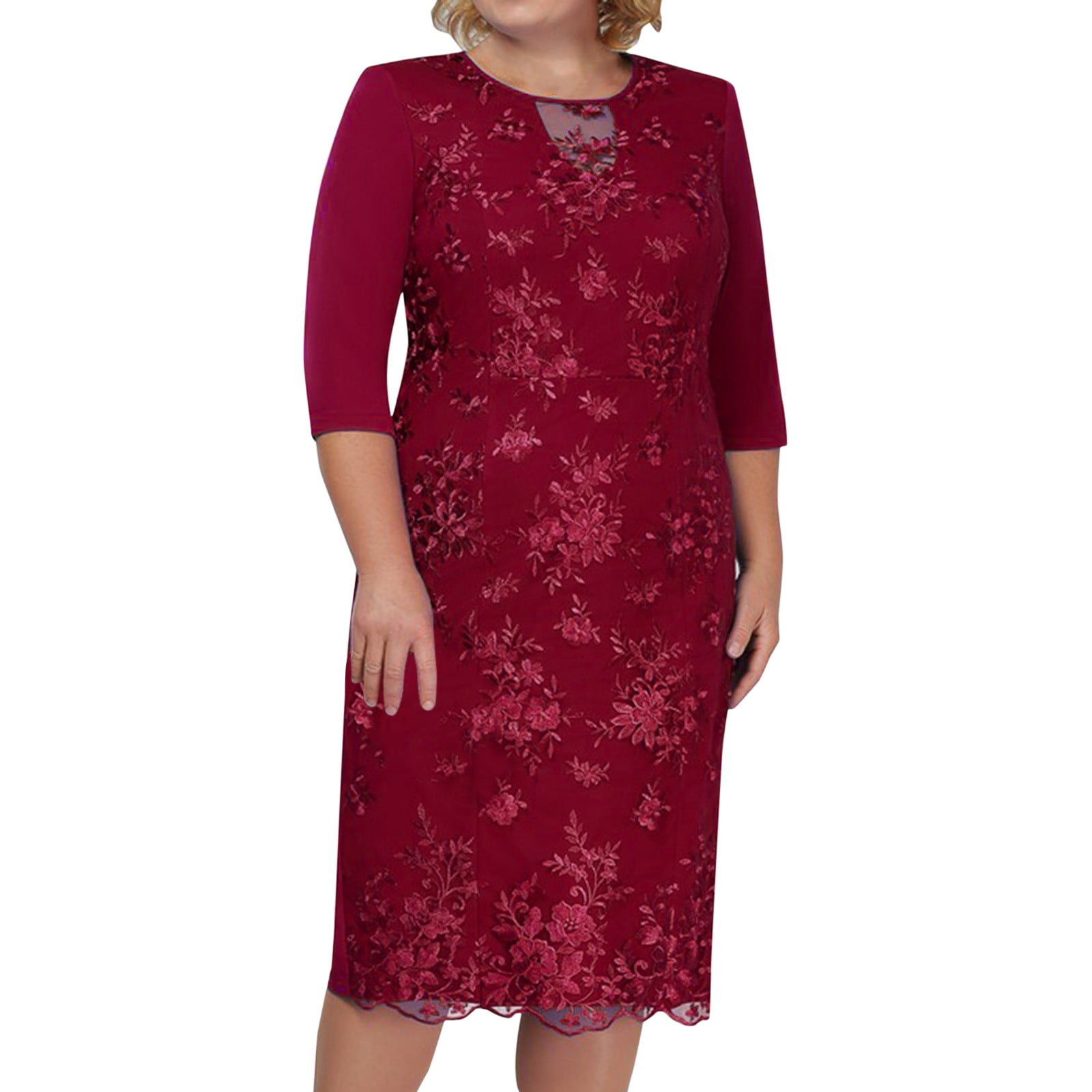 Pzocapte Mini Dresses for Women Casual Tea Party Dresses for Woman Danny and Nicole Dresses Women Plus Size Elegant Formal Dress Vintage Back Zipper Short Midi Dress Ladies Evening Lace Walmart