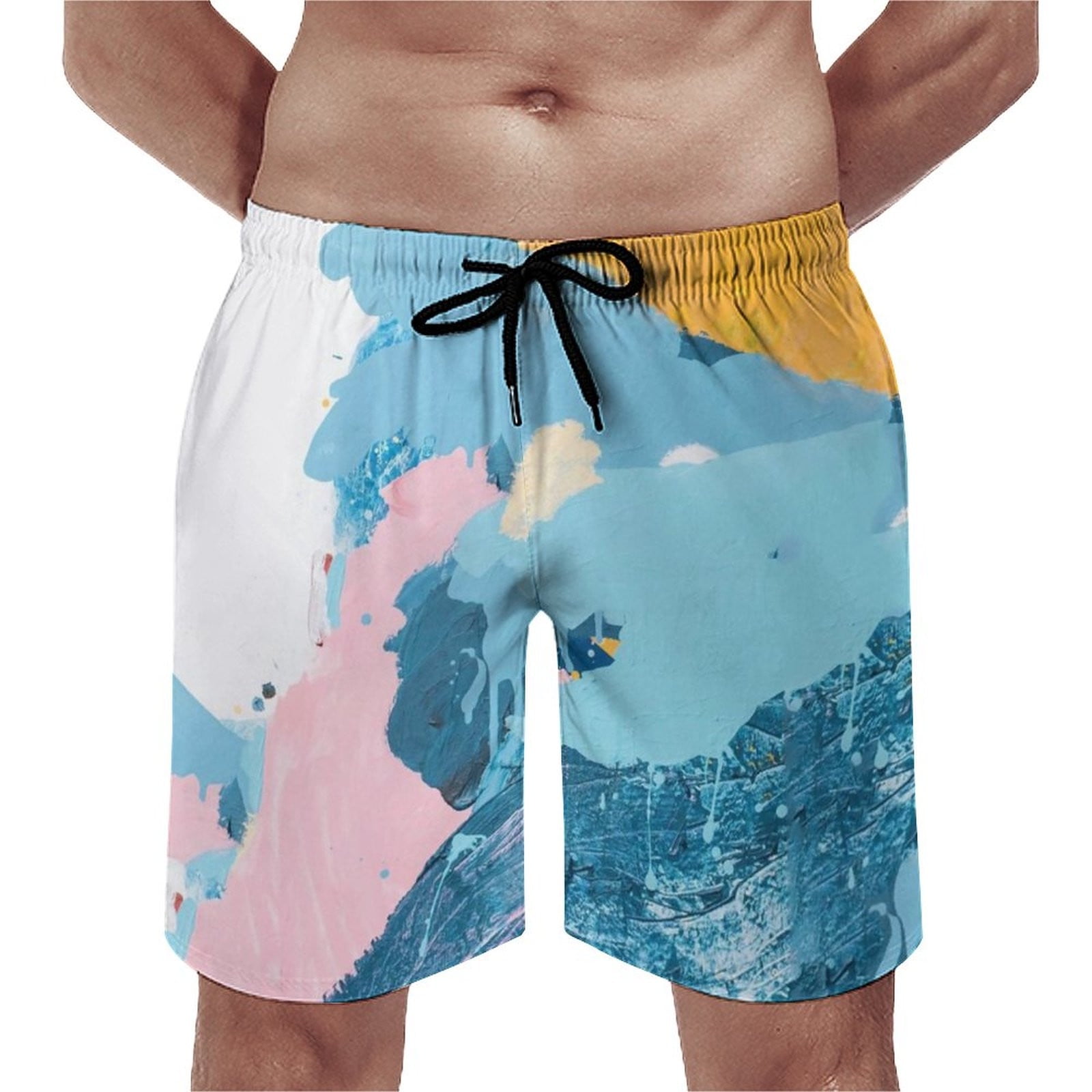 Pzocapte Stretch Board Shorts Men Mens Swim Trunks with Compression