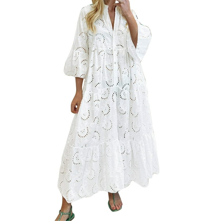 Cotton Sexy Openwork Long Sleeve Bodycon Dresses
