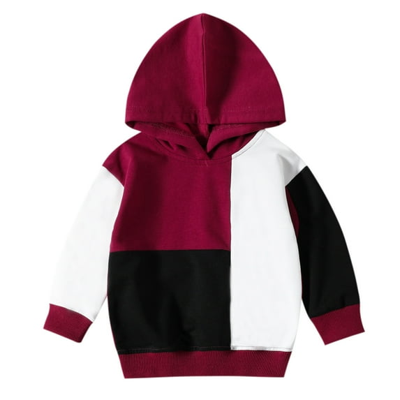 Pzocapte Sweater for Boys Black Hoodie BoysSweater Toddler Boys Autumn Longt Sleeve Color Block Hooded Tops Sweater Everyday Life Jacket for Boys Toddler Zip Up HoodieBlack Hoodie