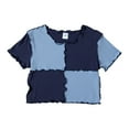 thumbnail image 1 of Pzocapte Tank Tops for Girls 10-12 Cute Shirts for Girls 10-12 Girls Colorblock Wood Ear Edge Round Neck Ribbed KnIt Short Sleeve Cute Clothes Summer Casual Top Girls Shirts White Shirt Kids, 1 of 9