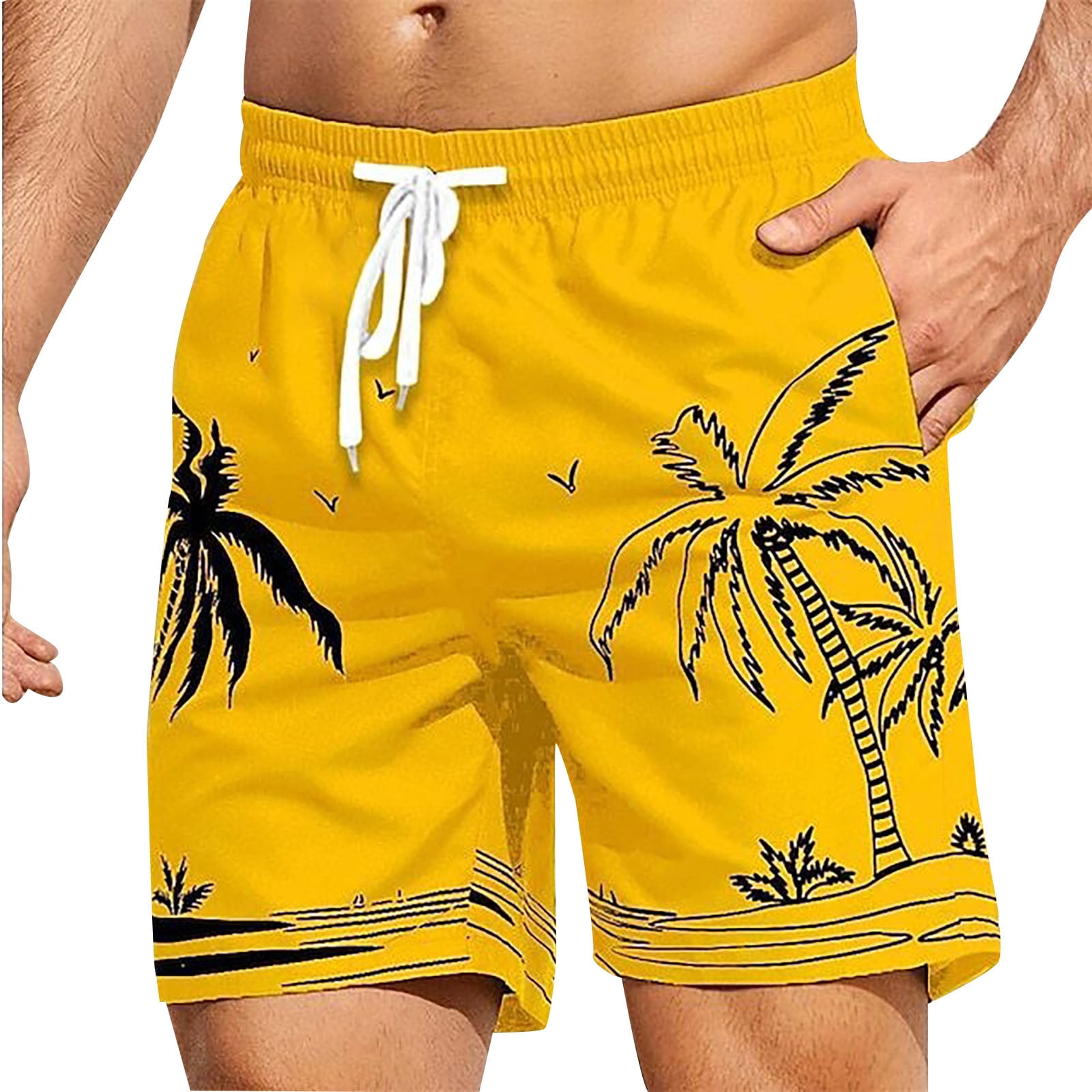 Pzocapte The Independent Swimming Trunks for Men Swimming Shorts
