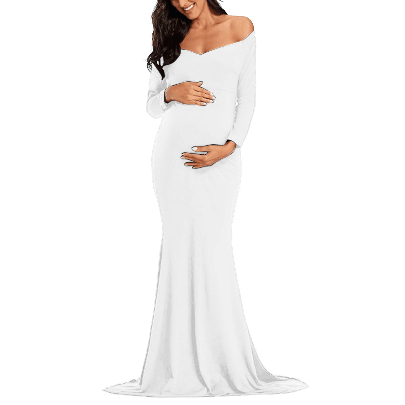 Mini White Long Maternity Dress Off Shoulder Long Sleeve Boohoo Maternity  Dresses For Wedding Luxury Gold