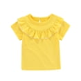 thumbnail image 1 of Pzocapte White Tank Top Girls Children's Place Toddler Girl Tops Girls T-Shirt Leisure Sleeve Short Solid Kids Falbala Clothes Girls Tops Undershirts for Girls Girls Camisoles 10-12 Girls Short, 1 of 4