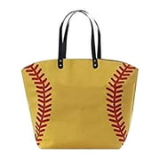 Pzocapte Women's Canvas Tote Bag Extra Large Capacity Beach Bag Casual Fashion Football BagRubber Beach Bag Waterproof Sandproof Outdoor Tote Bag Portable Travel Bag Beach Sports Waterproof Handbag