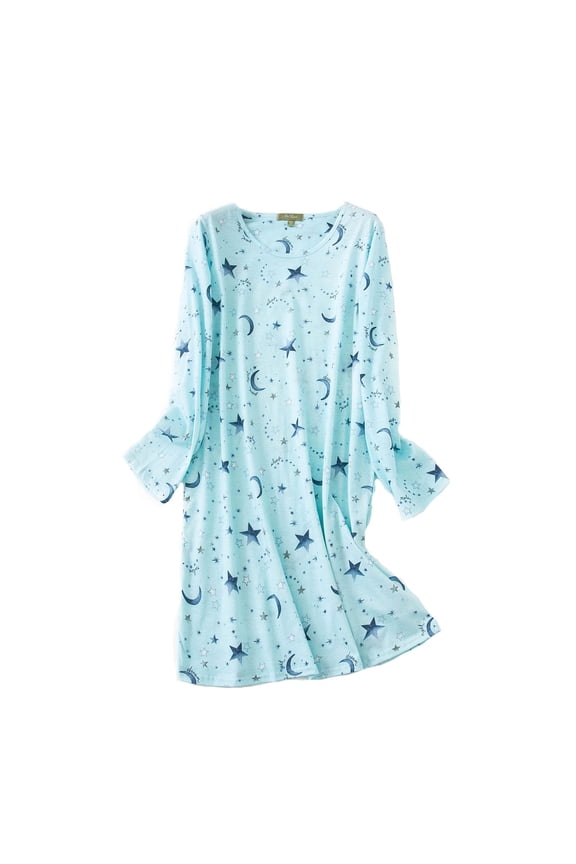 Women Buttdown Pajamas Women Size Nightgown Womens Sleep Shirts Womens Cottnightgown Long Sleeve Pajamas Skirts Baggy Cartoons Loungewear Everyday Animals Long Sleeve Womens Sleep Shirts Paj