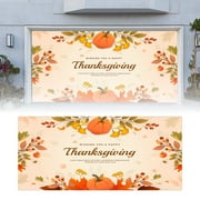 Pzocapte a bannerFlags_ Banners & Accessories C Thanksgiving Garage Door Decoration Garage Door Banner Mural Cover 7 X 16 Feet And 6x13 Feet Large Party （480*210cm*400*185） ThanksgivingRecipes T