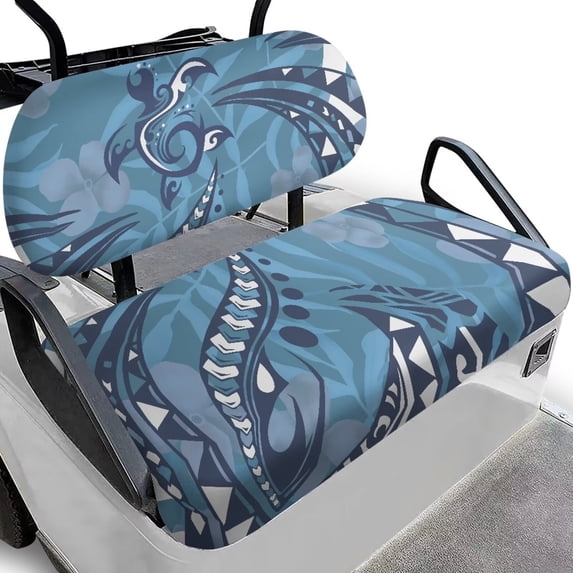 Pzuqiu 2 PCS Golf Cart Front Seat Covers Breathable Golf Cart Seat Towel Blanket Easy Install and Clean Keep Cool in Summer Suitable for All Seasons, Polynesian Turtle
