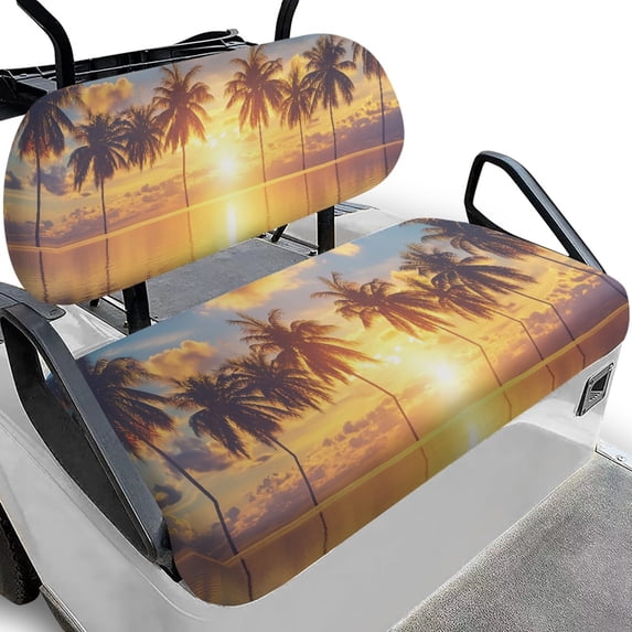 Pzuqiu 2 Pack Golfcart Accessories Lightweight Easy to Install, Compatible with Golf Cart Outdoor Golf Cart Seat Covers(Tropical Sunset)