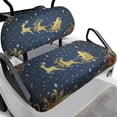 thumbnail image 1 of Pzuqiu 2 Pcs Golf Cart Back Rest Seat Covers Washable Easy to Install, Compatible with Outdoor Golf Car Seat Golf Cart Seat Covers(Gold Sleigh on Navy), 1 of 10