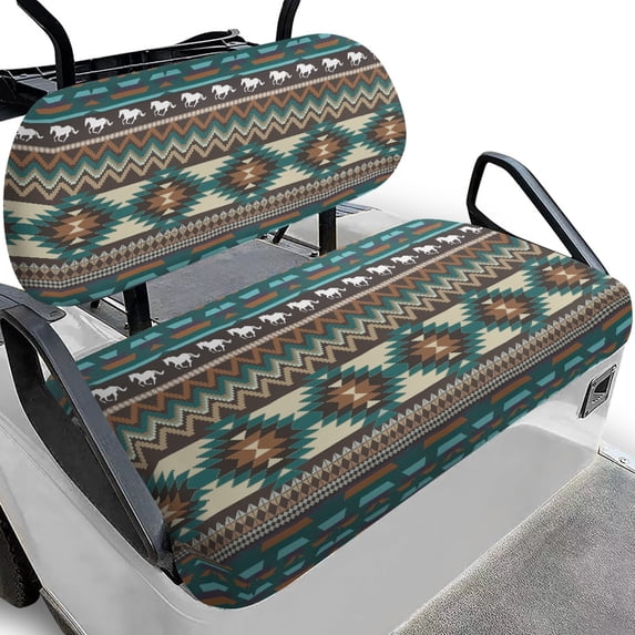 Pzuqiu 2 Pcs Golf Cart Seat Cover Sets Comfortable Breathable, Compatible with Outdoor Golf Carts Golf Cart Seat Covers(Geometric Pattern)