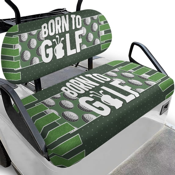 Pzuqiu 2 Pcs Golf Cart Seat Covers Breathable Cloth Lightweight, Compatible with Golf Course Golf Car Seat Golf Seat Covers(Golf Quote)