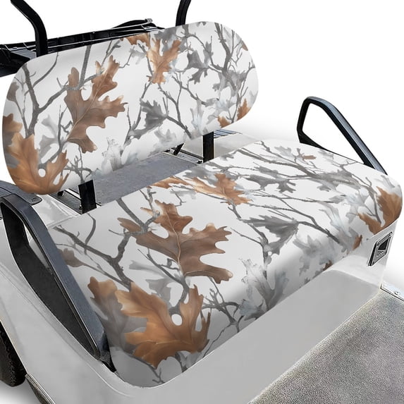 Pzuqiu 2-Piece Autumn Oak Leaves Golf Cart Seat Covers - Breathable Washable Universal Fit for Most 2-Seater Golf Carts, Protective Decor