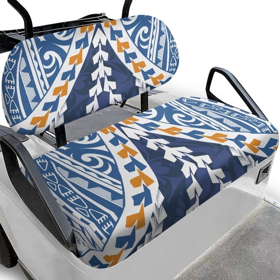 Pzuqiu 2-Piece Geometric Design Golf Cart Seat Covers - Breathable Washable Universal Set for 2-Seater Golf Carts, Protective Durable Seat Covers