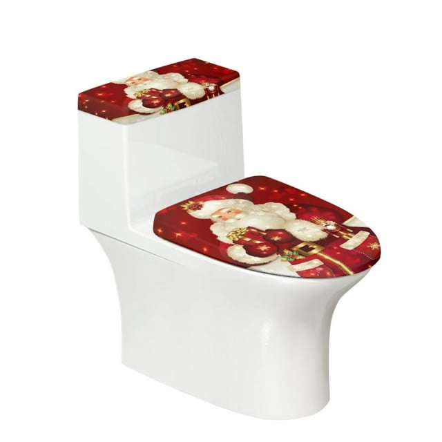 Pzuqiu 2 Pieces Toilet Lid Covers for Bathroom Indoor Home Decor, Stays