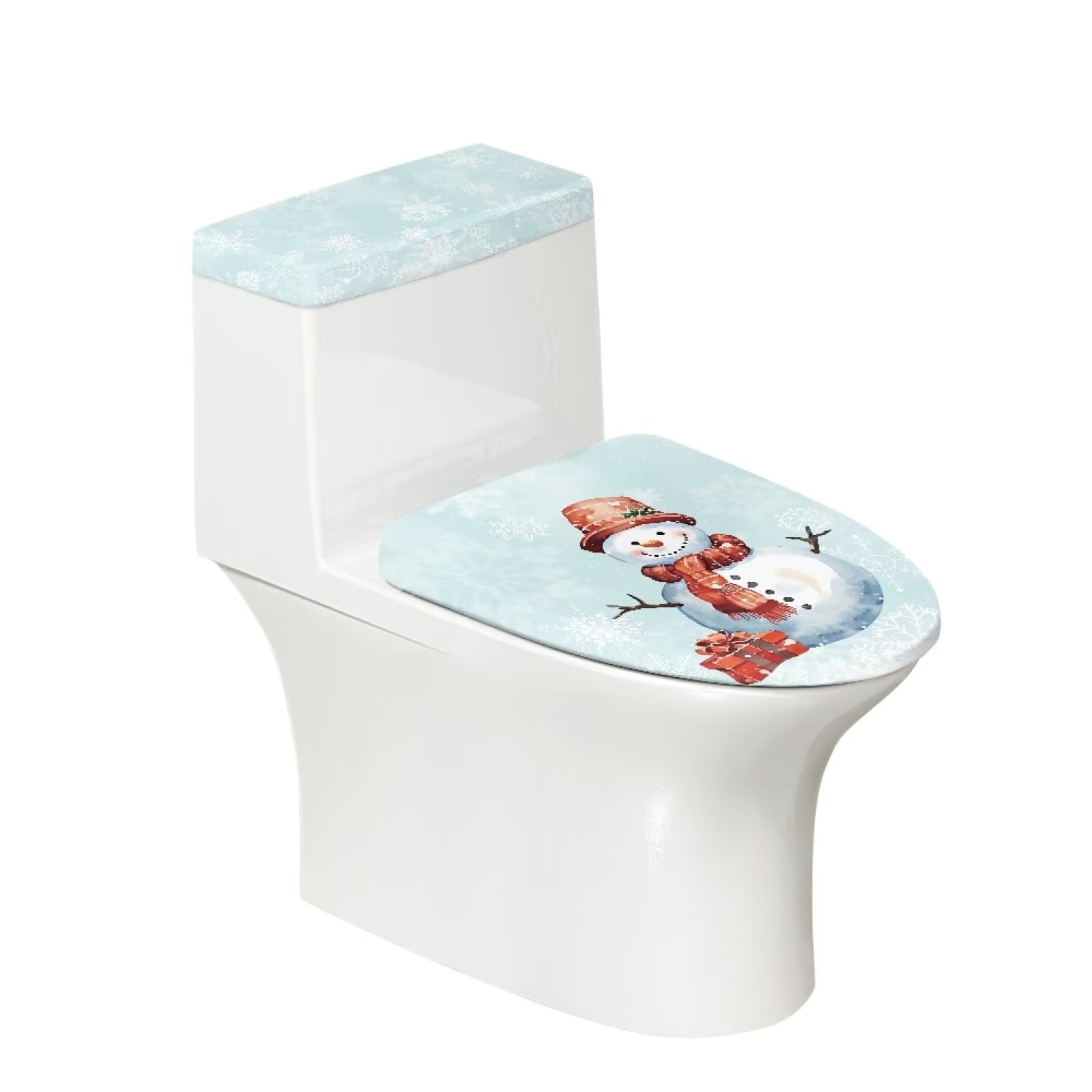 Pzuqiu 2 Pieces Toilet Lid Covers for Bathroom Round Stays in Place