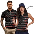 thumbnail image 1 of Pzuqiu American Flag Couples' Outfits His and Hers Clothing Mens Golf Shirts Blouse Short Sleeve Sports Tops and Womens Golf Shirts Quick-Dry Workout Tank Tops Size XL, 1 of 8