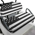 thumbnail image 1 of Pzuqiu American Flag Golf Cart Seat Covers Black and White Breathable Universal Golf Cart Seat Blanket Easy Installation Machine Washable Compatible Club Car and More 2 Passenger Golf Carts, 1 of 7
