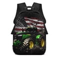 thumbnail image 1 of Pzuqiu American Flag Tractor Custom 17 Inch Backpack for Kids Personalized with Name Large Capacity Durable Bookbag Adjustable Straps Customized for Elementary Middle School, 1 of 7