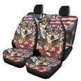 thumbnail image 1 of Pzuqiu American Flag Wolf Pattern Full Set Car Seat Cover Sets, Dustproof Accessories Durable Fit for Trucks, 1 of 10