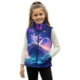 thumbnail image 1 of Pzuqiu Axolotl Girls Sleeveless Vests Size 2 Fall Winter Clothes Versatile Warm Zipper Winter Sleeveless Jacket with Pockets Wind Proof Fall Outfits Fashion Clothing for Girls, 1 of 7