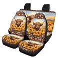 thumbnail image 1 of Pzuqiu Aztec Automobile Seat Cover Sets 4 Pcs, Highland Cow Front Seat Protector Carseat Rear Split Bench Cover Universal for Car Truck SUV Easy to Install, 1 of 6