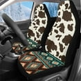 thumbnail image 1 of Pzuqiu Aztec Cow Print Car Seat Cover Front Soft Comfortable Car Seats Covers Front Only Anti-Slip Elastic Fabrics Auto Interior Covers Full Coverage Seat Protector Fit for Most Cars, 1 of 7