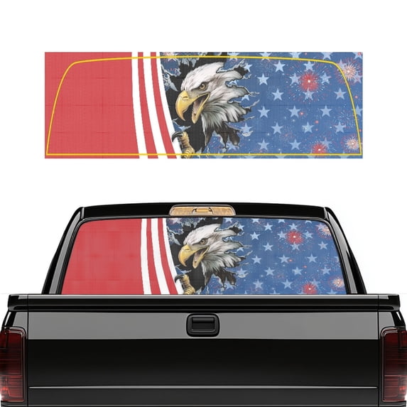 Pzuqiu Back Window Decals 66.9" x 22.4", Weatherproof Vinyl Rear Window Decal for Most Pickup Trucks and Car Owners